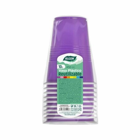 Set di bicchieri riutilizzabili Algon Fucsia 48 Unità 450 ml (10 Pezzi)