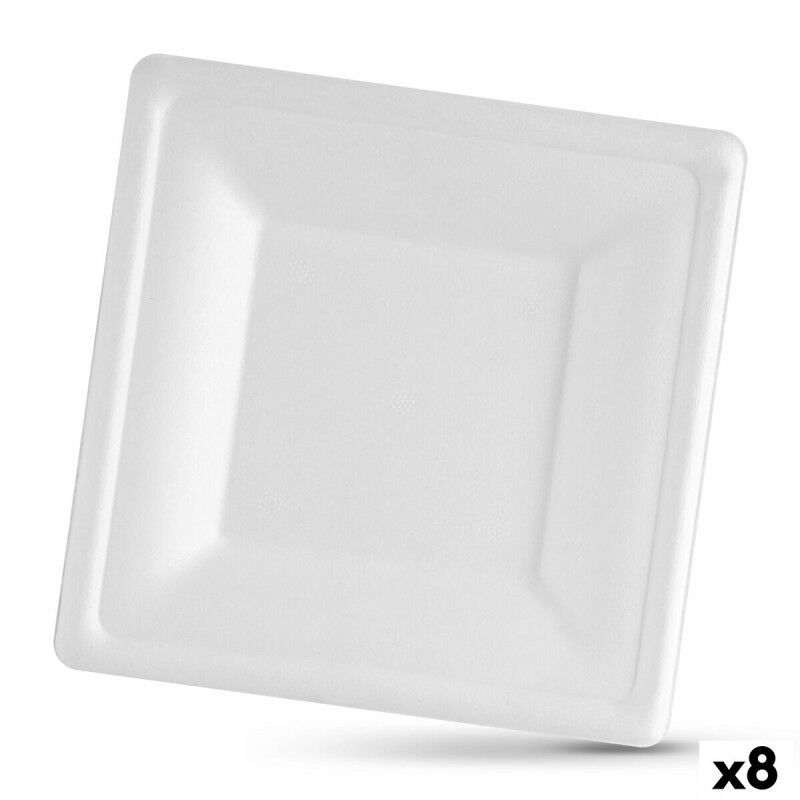 Set di piatti Algon Monouso Bianco Canna da Zucchero Quadrato 26 cm (8 Unità) Set di piatti Algon Monouso Bianco Canna da Zucchero Quadrato 26 cm (8 Unità)