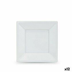 Set di piatti riutilizzabili Algon Bianco Plastica 18 x 18 x 1,5 cm (24 Unità)