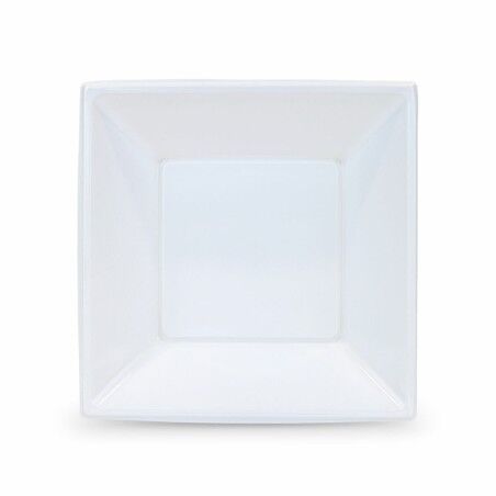 Set di piatti riutilizzabili Algon Quadrato Bianco Plastica 18 x 18 x 4 cm (24 Unità)