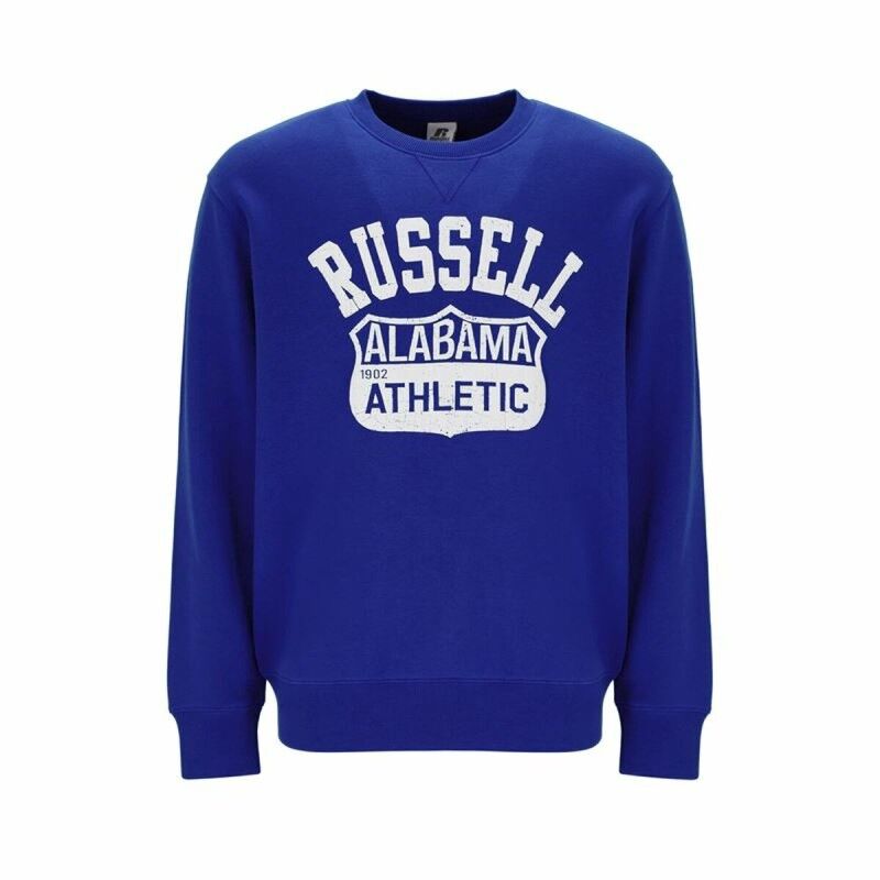 Felpa senza Cappuccio Uomo Russell Athletic State Azzurro Felpa senza Cappuccio Uomo Russell Athletic State Azzurro