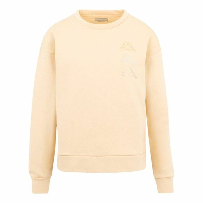 Felpa senza Cappuccio Unisex Kappa Kifoli Beige Felpa senza Cappuccio Unisex Kappa Kifoli Beige