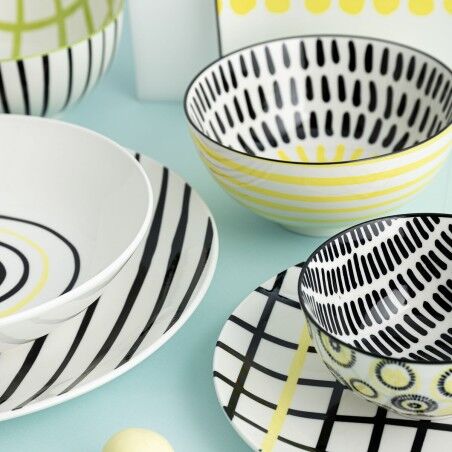 Piatto da Dolce Bidasoa Zigzag Multicolore Ceramica 19 cm (12 Unità)