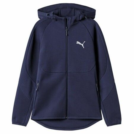 Felpa con Cappuccio e Cerniera Uomo Puma Evostripe Full-Zip Blu Marino
