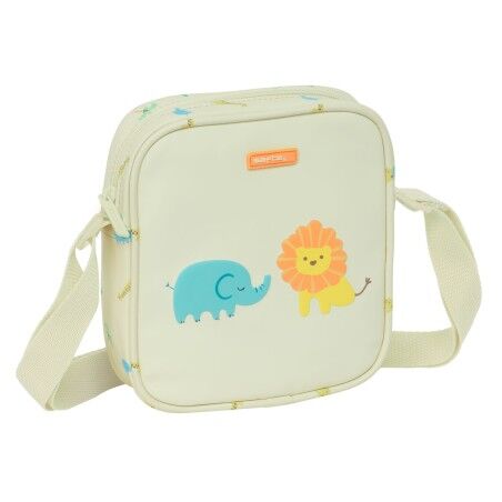 Borsa a Tracolla Safta Giungla Beige 16 x 18 x 4 cm
