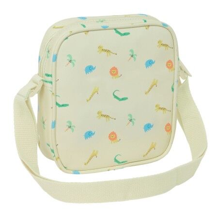 Borsa a Tracolla Safta Giungla Beige 16 x 18 x 4 cm