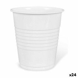 Set di bicchieri riutilizzabili Algon Caffè Bianco Plastica 25 Pezzi 100 ml (24 Unità)