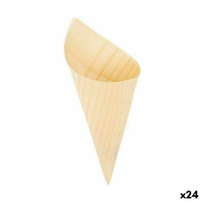 Set di Ciotole Algon Coni Monouso Legno 5 Pezzi 24 cm (24 Unità) Set di Ciotole Algon Coni Monouso Legno 5 Pezzi 24 cm (24 Unità)