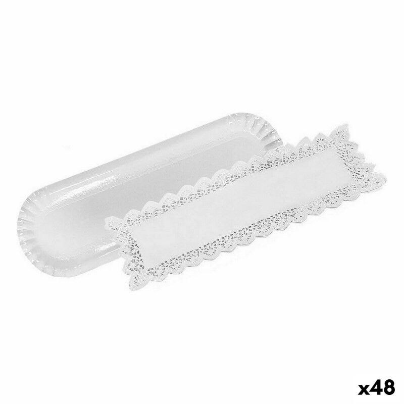 Set di Vassoi Algon Bianco 10 x 36 cm Monouso (2 Pezzi) (48 Unità)