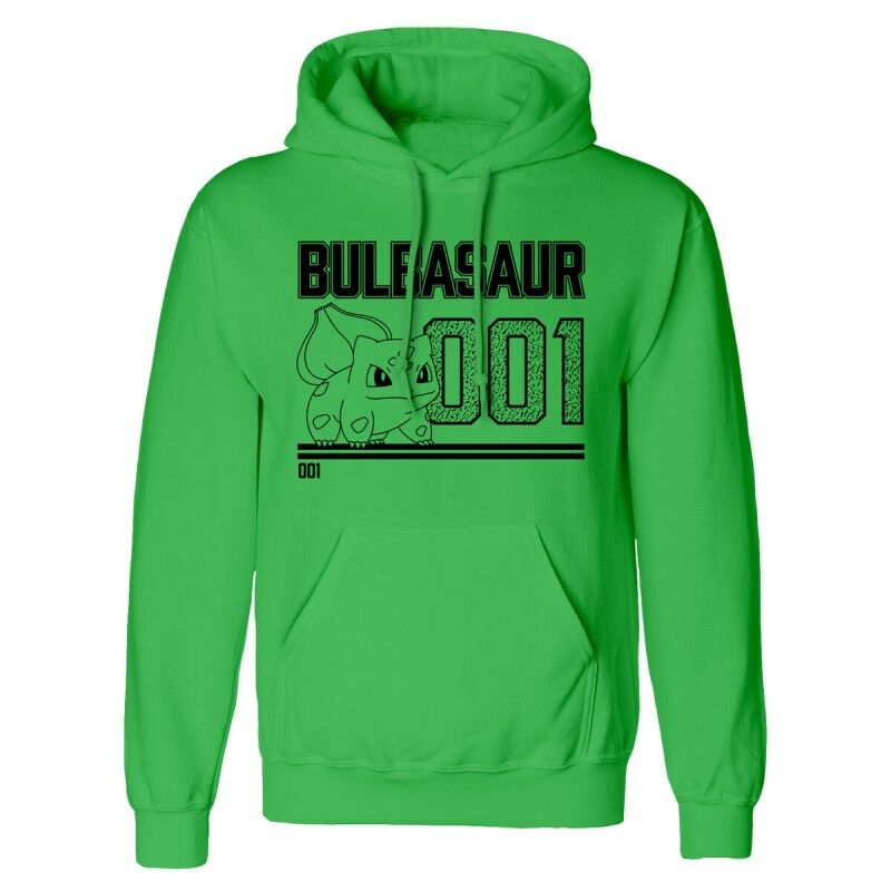 Felpa con Cappuccio Unisex Pokémon Bulbasaur Line Art Verde Felpa con Cappuccio Unisex Pokémon Bulbasaur Line Art Verde