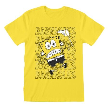 Maglia a Maniche Corte Unisex Spongebob Barnacles Giallo