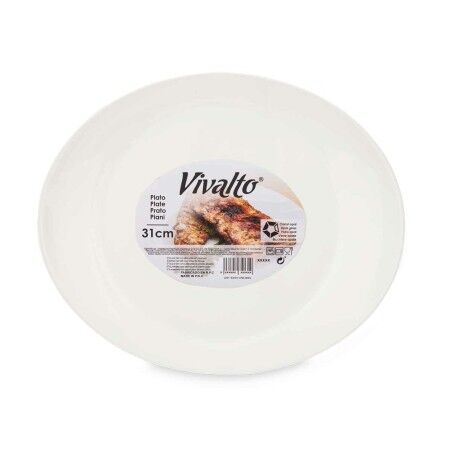 Piatto da pranzo Vivalto LYBP-120 Bianco Vetro opalino 30,5 x 3 x 26 cm (18 Unità)