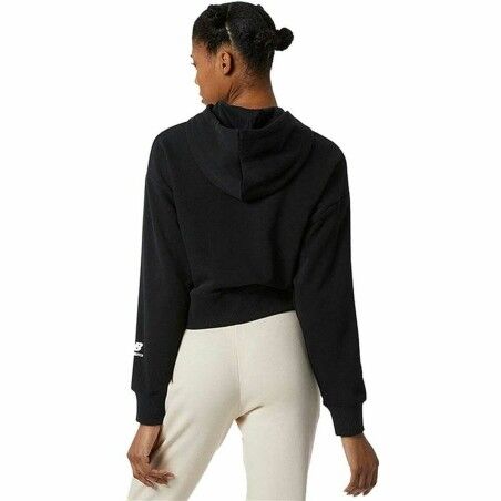 Felpa con Cappuccio Donna New Balance Essentials Celebrate W Nero