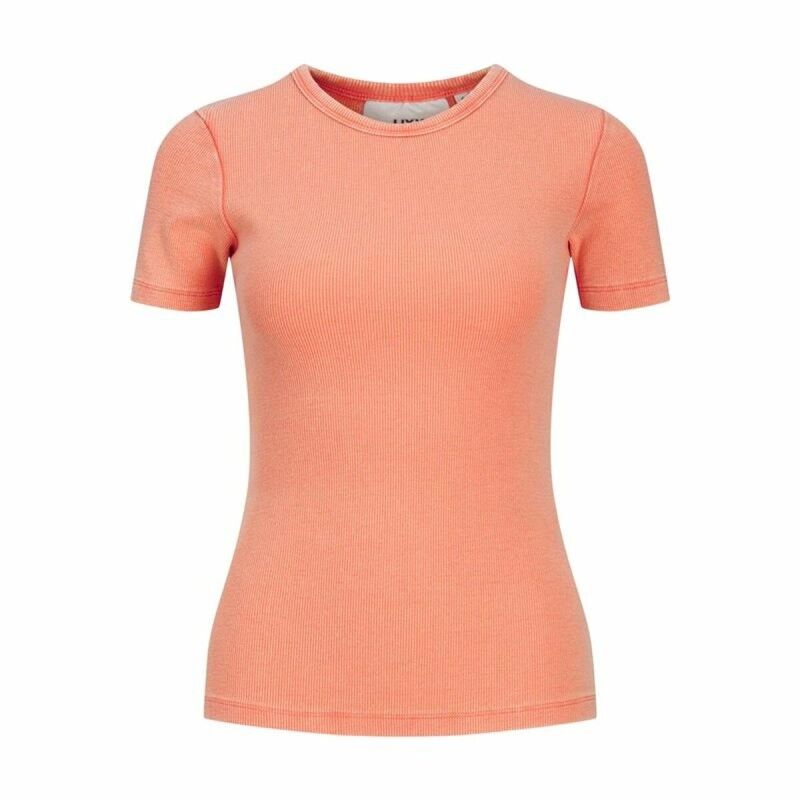 Maglia a Maniche Corte Donna Jack & Jones Jxfrankie Wash Ss Corallo Maglia a Maniche Corte Donna Jack & Jones Jxfrankie Wash Ss Corallo