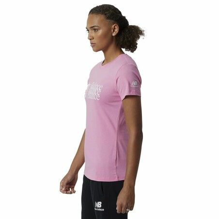 Maglia a Maniche Corte Donna New Balance Essentials Celebrate Rosa