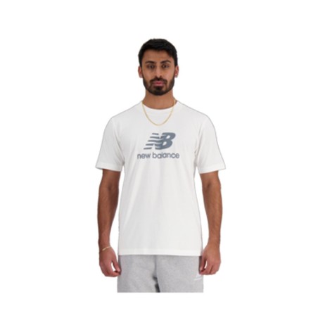 Maglia a Maniche Corte Uomo New Balance MT41502 WT Bianco