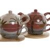 Teiera Home ESPRIT Bianco Beige Terracotta Rosa chiaro Dolomite 750 ml (2 Unità)