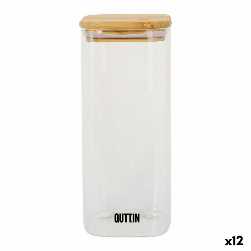 Contenitore per Conservare gli Alimenti Quttin Bambù Vetro Borosilicato 1 L (12 Unità) Contenitore per Conservare gli Alimenti Quttin Bambù Vetro Borosilicato 1 L (12 Unità)