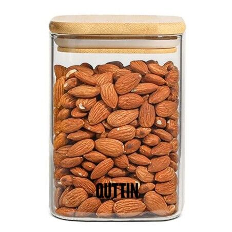Contenitore per Conservare gli Alimenti Quttin Bambù Vetro Borosilicato 480 ml (12 Unità)
