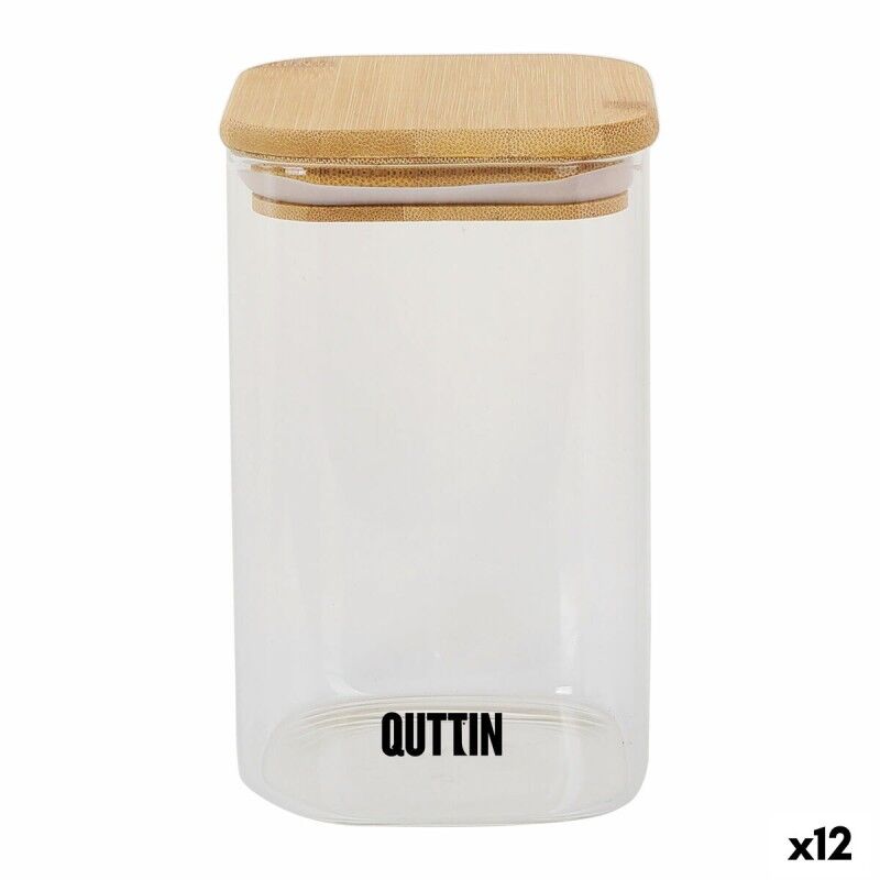 Contenitore per Conservare gli Alimenti Quttin Bambù Vetro Borosilicato 720 ml (12 Unità) Contenitore per Conservare gli Alimenti Quttin Bambù Vetro Borosilicato 720 ml (12 Unità)
