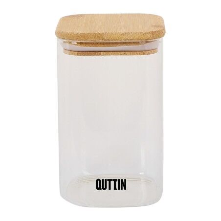Contenitore per Conservare gli Alimenti Quttin Bambù Vetro Borosilicato 720 ml (12 Unità)