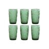 Set di Bicchieri Home ESPRIT Verde Cristallo Con rilievo 370 ml (6 Unità)