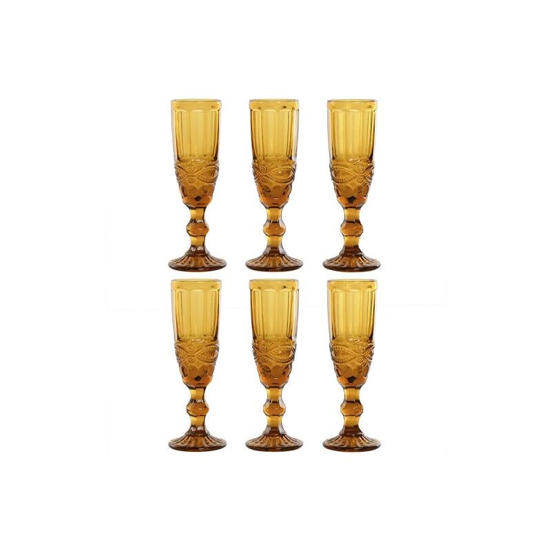 Set di Bicchieri Home ESPRIT Ambra Cristallo 150 ml (6 Unità) Set di Bicchieri Home ESPRIT Ambra Cristallo 150 ml (6 Unità)