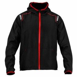 Felpa con Cappuccio Sparco Giacca a vento Nero