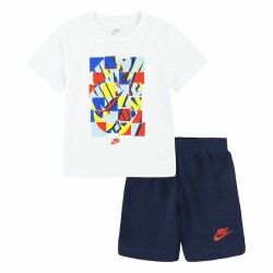Completo Sportivo per Bambini Nike Nsw Add Ft Short  Azzurro Bianco Multicolore 2 Pezzi