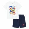 Completo Sportivo per Bambini Nike Nsw Add Ft Short  Azzurro Bianco Multicolore 2 Pezzi