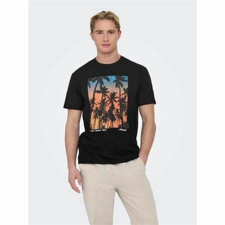 Maglia a Maniche Corte Uomo Only & Sons Onskolton Reg Beach Nero