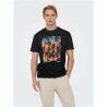 Maglia a Maniche Corte Uomo Only & Sons Onskolton Reg Beach Nero