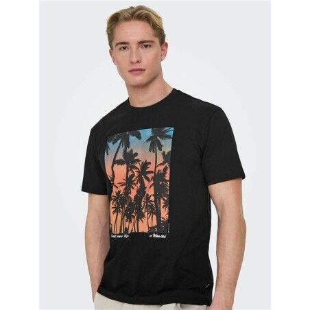 Maglia a Maniche Corte Uomo Only & Sons Onskolton Reg Beach Nero