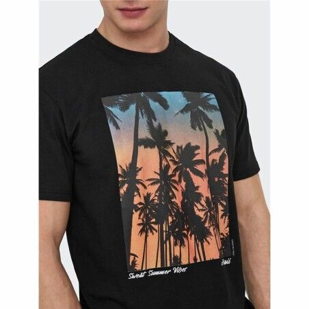 Maglia a Maniche Corte Uomo Only & Sons Onskolton Reg Beach Nero