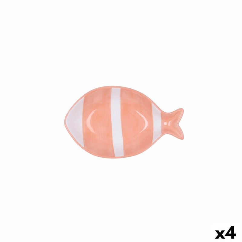 Ciotola Quid Kaleido Corallo Ceramica Pesce 14 x 9 x 3 cm (4 Unità) Ciotola Quid Kaleido Corallo Ceramica Pesce 14 x 9 x 3 cm (4 Unità)