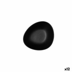 Ciotola Bidasoa Fosil Nero Ceramica Ovale 14 x 12,4 x 4,8 cm (12 Unità)