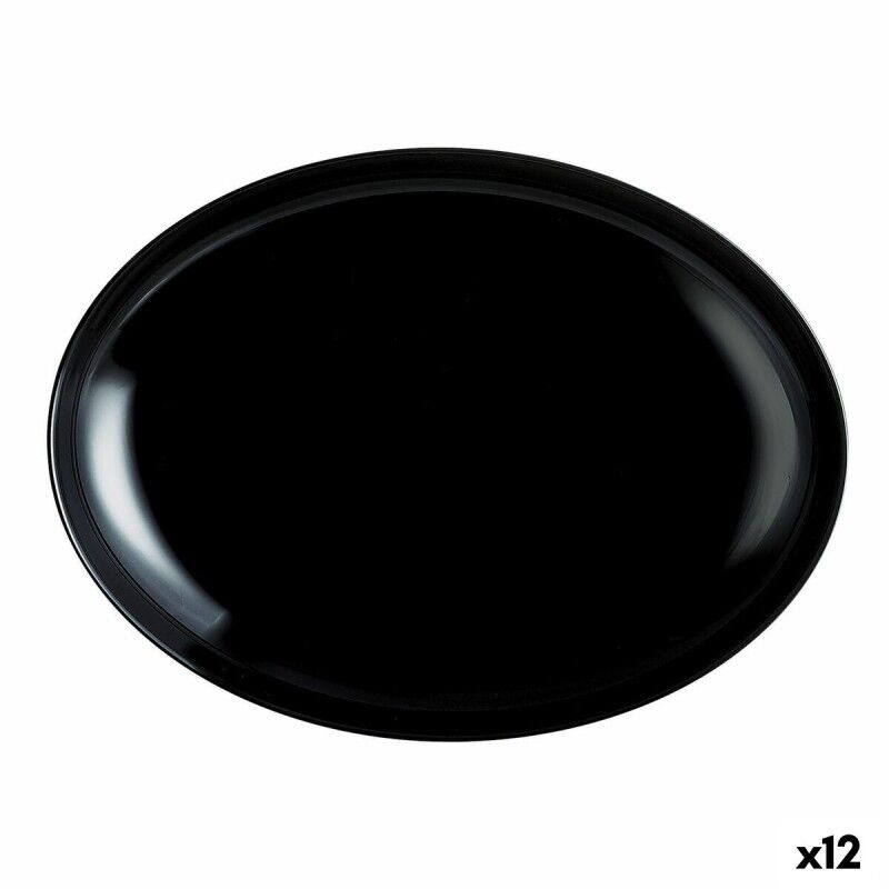 Piatto da pranzo Luminarc Friends Time Nero Vetro 30 x 26 cm Carne (12 Unità) Piatto da pranzo Luminarc Friends Time Nero Vetro 30 x 26 cm Carne (12 Unità)
