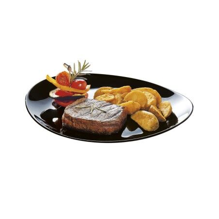 Piatto da pranzo Luminarc Friends Time Nero Vetro 30 x 26 cm Carne (12 Unità)