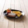Piatto da pranzo Luminarc Friends Time Nero Vetro 30 x 26 cm Carne (12 Unità)