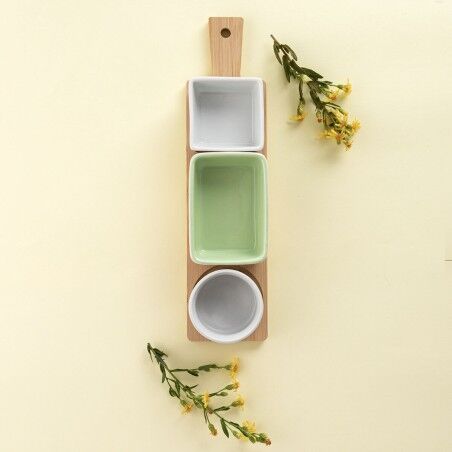 Set da portata Quid Kaleido Multicolore Legno 32 x 8 x 4,6 cm 4 Pezzi