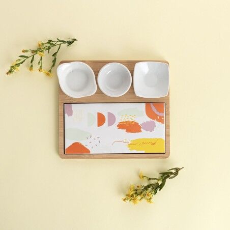 Set da portata Quid Kaleido Multicolore Legno 23 x 19,5 x 3,5 cm 5 Pezzi