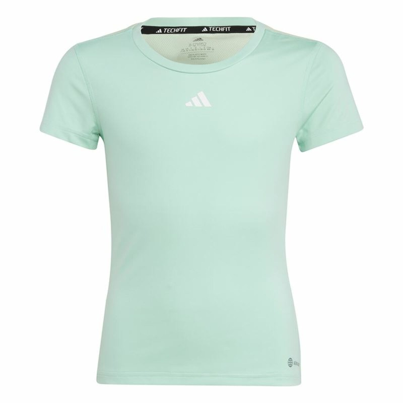 Maglia a Maniche Corte per Bambini Adidas Techfit Aeroready Sport Icons Verde Maglia a Maniche Corte per Bambini Adidas Techfit Aeroready Sport Icons Verde