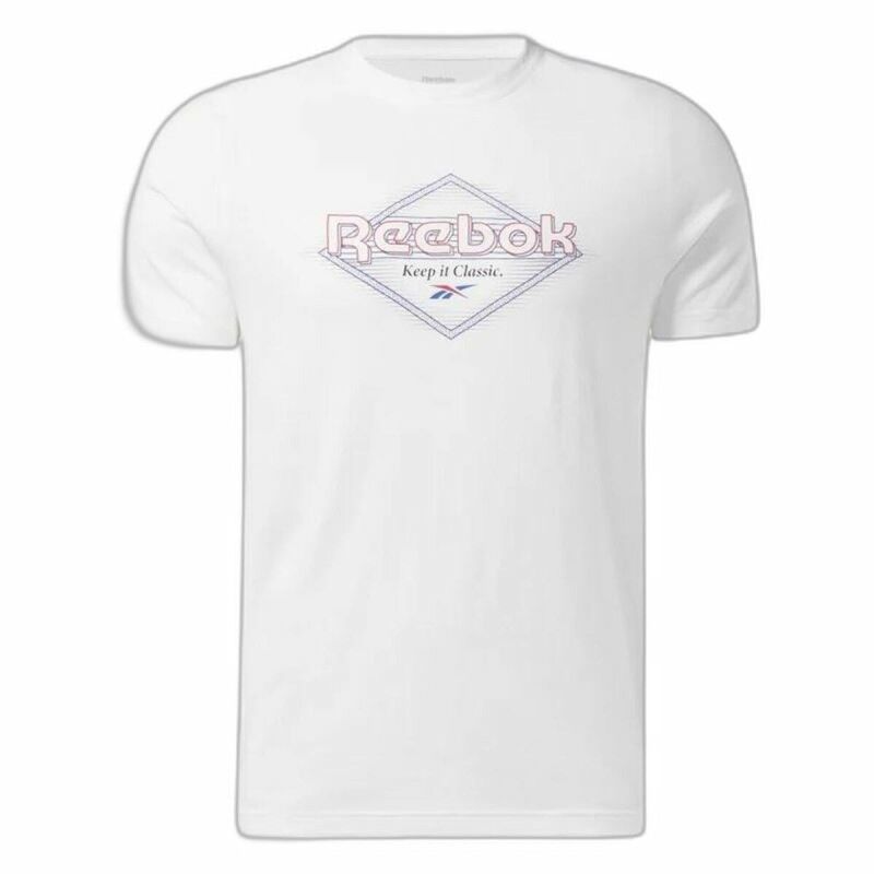 Maglia a Maniche Corte Uomo Reebok Graphic Series Bianco Maglia a Maniche Corte Uomo Reebok Graphic Series Bianco