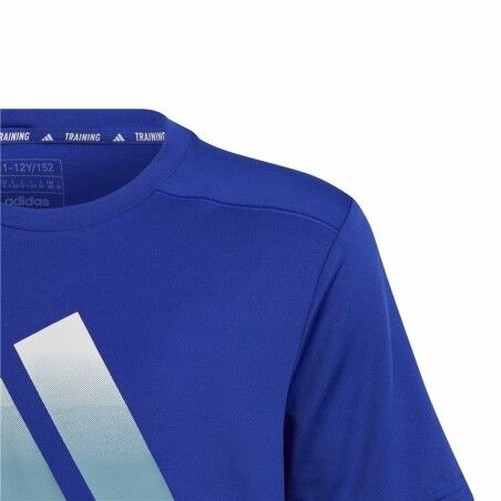 Maglia a Maniche Corte per Bambini Adidas Icons Aeroready Azzurro