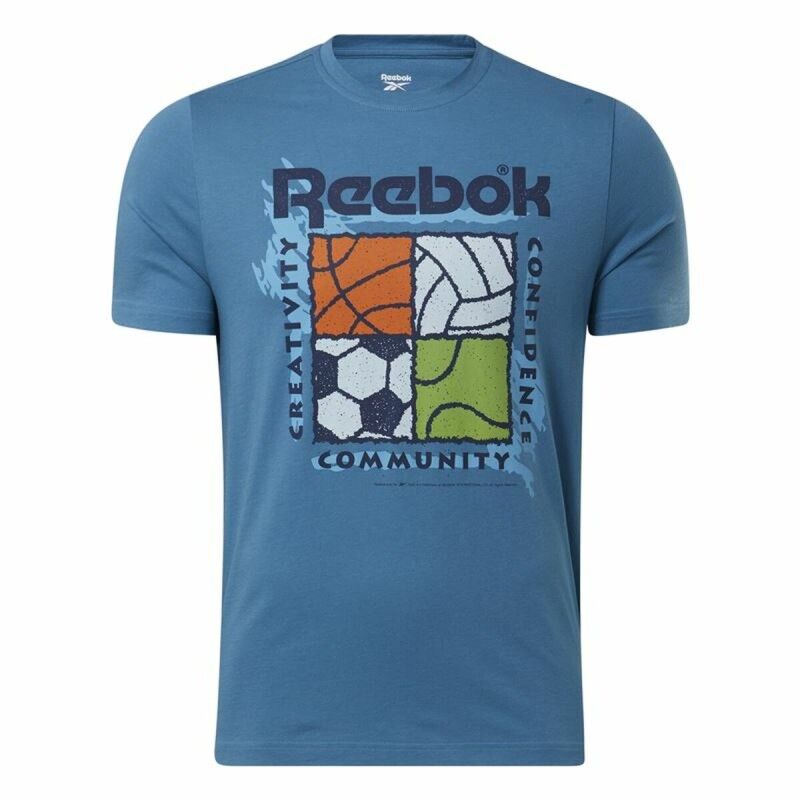 Maglia a Maniche Corte Uomo Reebok GS Rec Center Azzurro Maglia a Maniche Corte Uomo Reebok GS Rec Center Azzurro