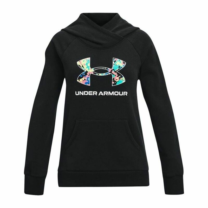 Felpa con Cappuccio da Bambina Under Armour Rival Nero Felpa con Cappuccio da Bambina Under Armour Rival Nero