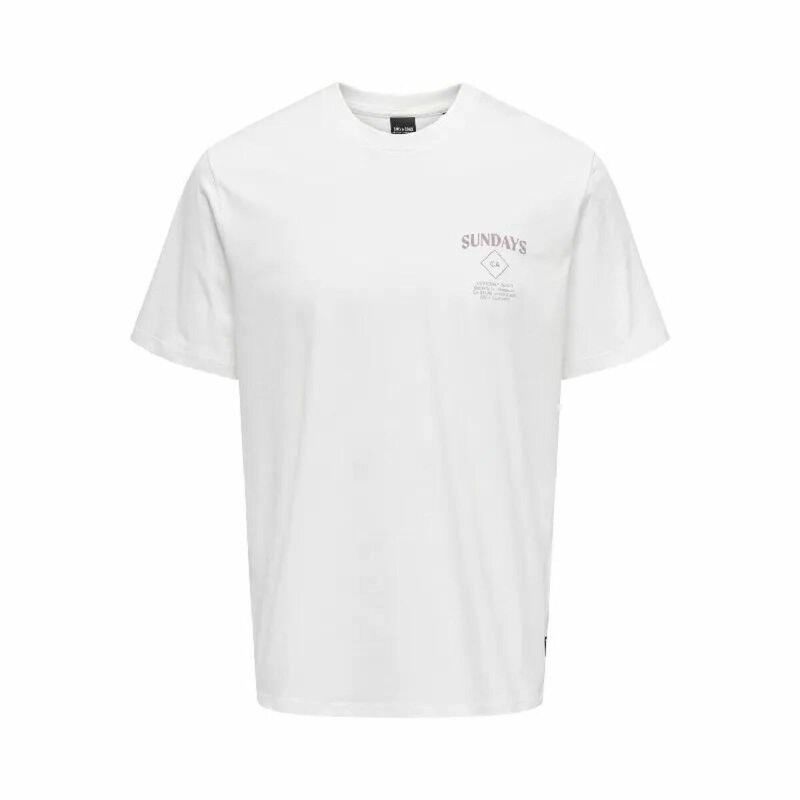 Maglia a Maniche Corte Uomo Only & Sons Onskye Reg Bianco Maglia a Maniche Corte Uomo Only & Sons Onskye Reg Bianco