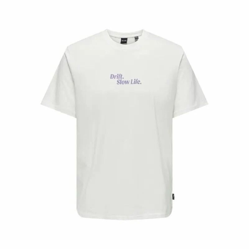 Maglia a Maniche Corte Uomo Only & Sons Onskye Reg Bianco