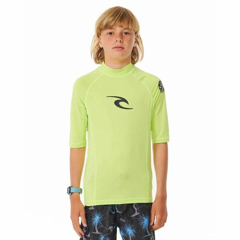 Maglia a Maniche Corte per Bambini Rip Curl Wave Upf Verde limone Maglia a Maniche Corte per Bambini Rip Curl Wave Upf Verde limone