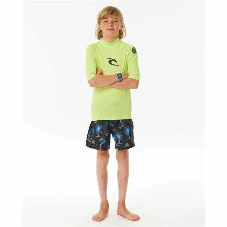 Maglia a Maniche Corte per Bambini Rip Curl Wave Upf Verde limone